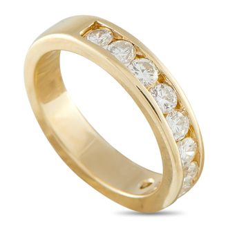 Luxury Bazaar 14K Yellow Gold 0.75 ct Diamond Half Eternity Ring MF13-012026