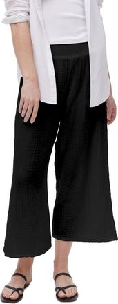 Michael Stars Medina Smocked Waist Wide Leg Pants in Black at Nordstrom, Size X-Small