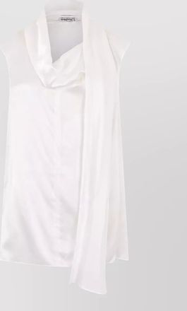Max Mara silk sleeveless draped blouse