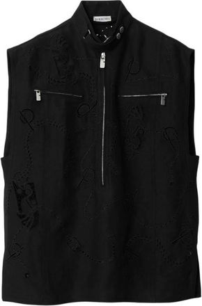 Burberry Broderie Anglaise Sleeveless Canvas Top, Brand Size 10 ( US Size 8 )