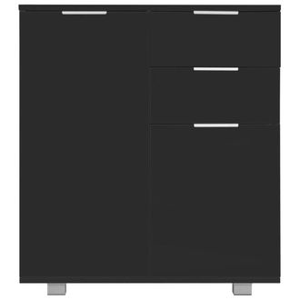 Berkfield Home Sideboard High Gloss Black 71x35x76 cm Engineered Wood | Size: 71 x 35 x 76 cm
