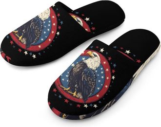 Generic United States Bald Eagle1 4th of July Mens House Slippers Slip Indoor Slipper On Shoes Warm Outdoor