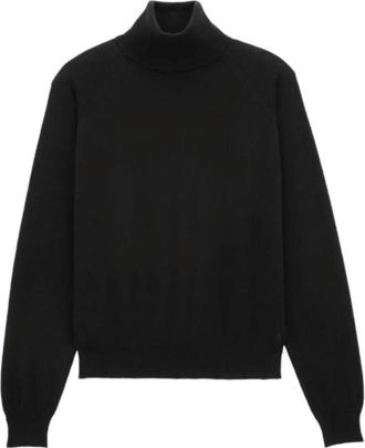 Saint Laurent Truien & Vesten, Dames, Zwart, M, Zwarte Coltrui Sweater