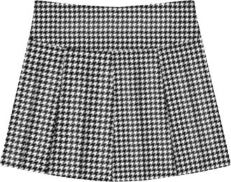 MC2 Saint Barth Korte Pied-de-Poule Rok - Dames - Korte rokken - Zwart - M - Wol - Rokken