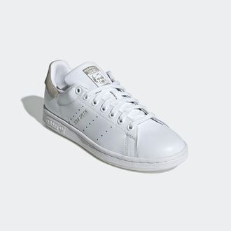 adidas Sneaker ADIDAS ORIGINALS STAN SMITH W, Damen, Gr. 40,5, silber (cloud wei&szlig;, silber pebble, silber metallic), Leder, Synthetik, Schuhe Sneaker