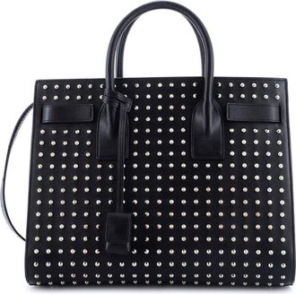 Saint Laurent Black Sheep Leather Sac De Jour Bag Studded Small (Authentic Pre-Loved)