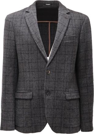 Officina36 Grijs Gem&ecirc;leerd Wollen Jas - Heren - Blazers - Grijs - M - Wol - Jassen