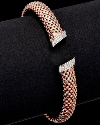 Meshmerise 18K Over Silver 0.25 Ct. Tw. Diamond Mesh Cuff Bracelet