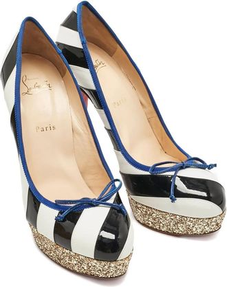 Christian Louboutin Pumps Foraine con glitter 140mm - Bianco