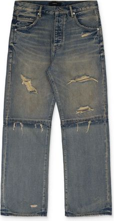Purple Light Indigo Duplo Tinted Blowout Wide Leg Jeans