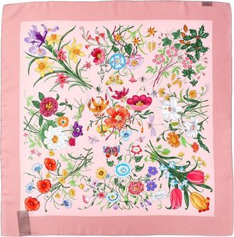 Gucci Printed Flora Silk Twill Carre