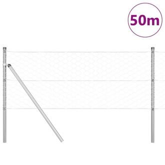 Berkfield Home Hexagon Fence 0.6x50 m Galvanised Steel in Silver