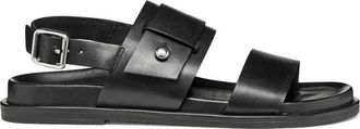 Geox Adelash Platte Sandalen - Dames - Sandalen - Zwart - 37 EU - Leer - Schoenen