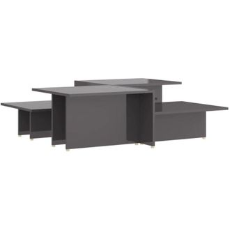vidaXL Mesa De Centro 2 Pzas Madera Contrachapada Gris 111,5x50x33cm Vidaxl
