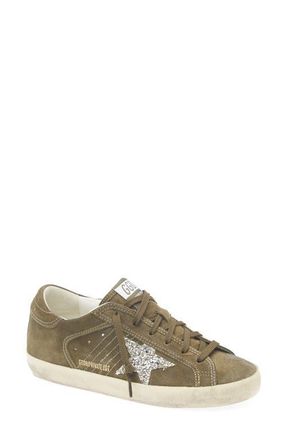 Golden Goose Super-Star Low Top Sneaker in Green/Platinum at Nordstrom, Size 10Us