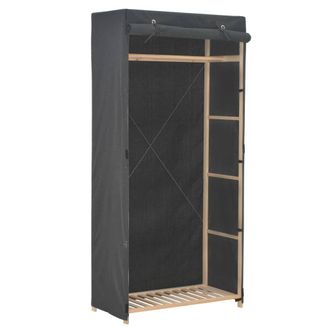 Berkfield Home Wardrobe Grey 79x40x170 cm Fabric | Size: 79 x 40 x 170 cm