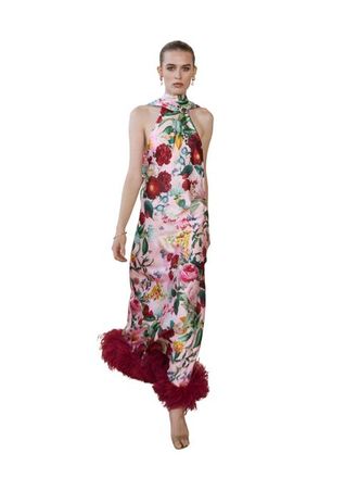 VASILIKI Maliya Feather Dress in Petal Muse at Nordstrom, Size Large