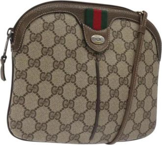 Gucci Pre-owned Leather gucci-bags - Dames - Vintage Schoudertas - Beige - ONE Size - Leer - Vintage