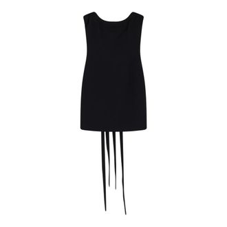 The Attico Sleeveless Tops, female, Black, Size: S Crossover-strap Jersey Dress