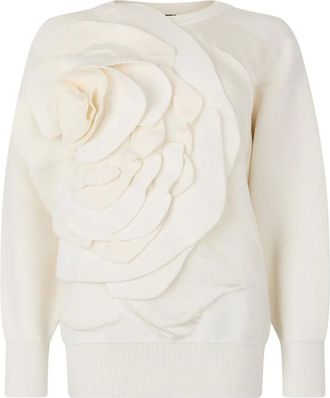 Roberto Cavalli 3D floral-detail sweater - Neutrals