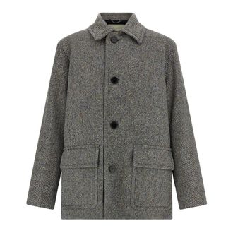 Dries Van Noten Jassen, Heren, Grijs, M, Wol, Randale Jas