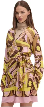 Gaud&igrave; Abito corto con stampa e laccetto in vita - - Dresses - Donna - Multicolore - XL