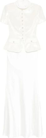 Self Portrait Set con gonna lunga (2 pezzi) - Bianco