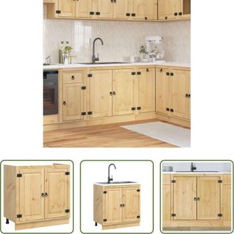 vidaXL Armadietto in legno massello - Armadietto SKI Marrone Miele 80 x 46 x 81,5 cm Pino massello