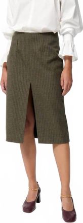 Vanessa Bruno Felindra Midi Skirt In Khaki