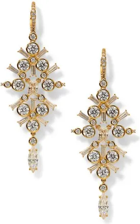 Nadri Under the Sea Cubic Zirconia Kite Leverback Earrings in Gold at Nordstrom