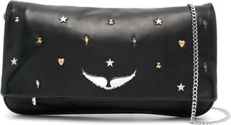 Zadig&Voltaire Rock Lucky Charms leather clutch bag - women - Lamb Skin - OS - Black