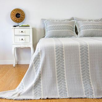 Casa da Laura Colcha 100% Algodón Gris