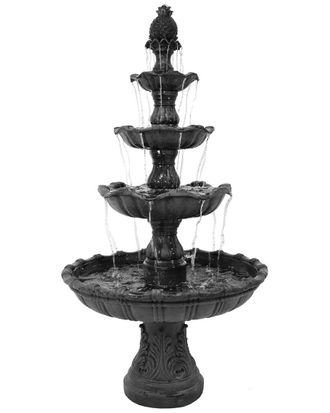 Sunnydaze Outdoor Electric 4-Tiered Grand Courtyard Water Fountain