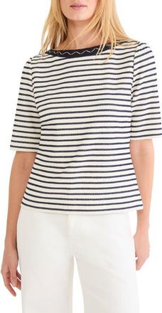 Nic+Zoe Embroidered Knit Top in Indigo Multi at Nordstrom, Size Xx-Large