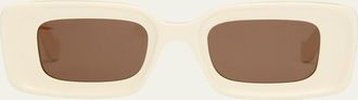 Loewe Mens Anagram Acetate-Nylon Rectangle Sunglasses