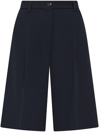 Cruna High-Waist Tailored Black Structured Shorts