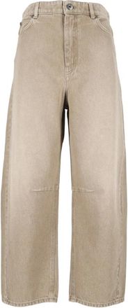 Max Mara Arcadia Barrel-leg Jeans - Dames - Jeans - Beige - Maat: 3XS Katoen