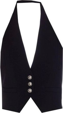 Pinko Pinko, Jassen, Dames, Zwart, M, Leer, Moretta Vest