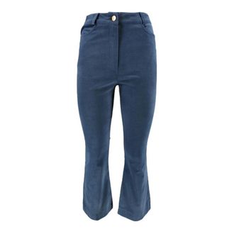 D.exterior Broeken, Dames, Blauw, XS, Brede broek