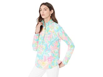 Lilly Pulitzer UPF 50 Skipper Popover Womens Clothing Sunshine State of Mind : XXS, Spandex/Modal/Cotton