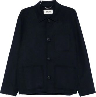 Drykorn patch-pocket buttoned jacket - Blue