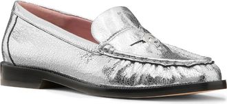 Kate Spade New York metallic leather penny loafer in Silver at Nordstrom, Size 6.5