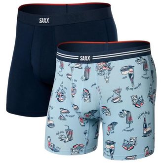 Saxx Vibe Xtra Boxer Brief Fly 2-Pack Kunstfaserunterw&auml;sche f&uuml;r Herren | blau