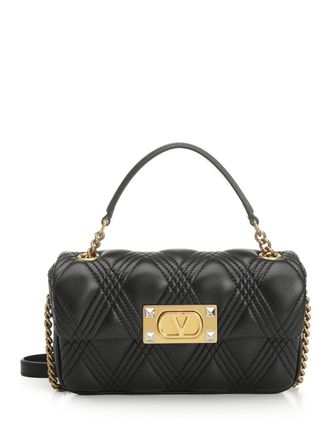 Valentino Garavani Quiltie 67 Leather Handbag Handbags Black