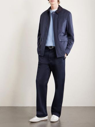 Canali Suede-Trimmed Shell Jacket