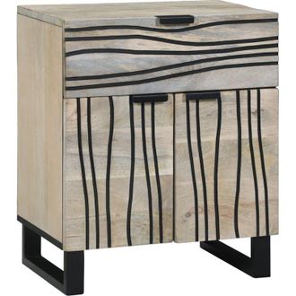 vidaXL Vidaxl - Armario De Noche Con Caj&oacute;n Blanco Y Negro 50 X 33 X 60 Cm