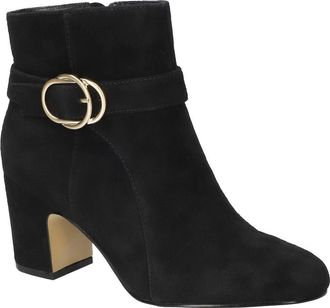 Bella Vita Gamela Moto Bootie in Black Kidsuede Leather at Nordstrom, Size 9.5