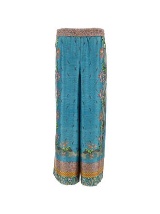 Pierre-Louis Mascia Aloe floral-print palazzo pants - women - Silk - S - Blue