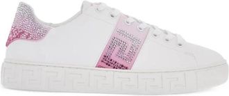 Versace Greca Crystal Sneakers - Dames - Sneakers - Wit - 41 EU - Leer - Schoenen