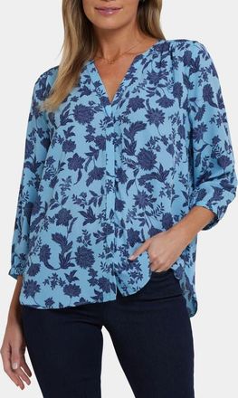NYDJ Pintuck Top in Villebon at Nordstrom, Size Xx-Small